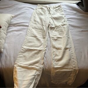 Wide Leg Cream Jeans